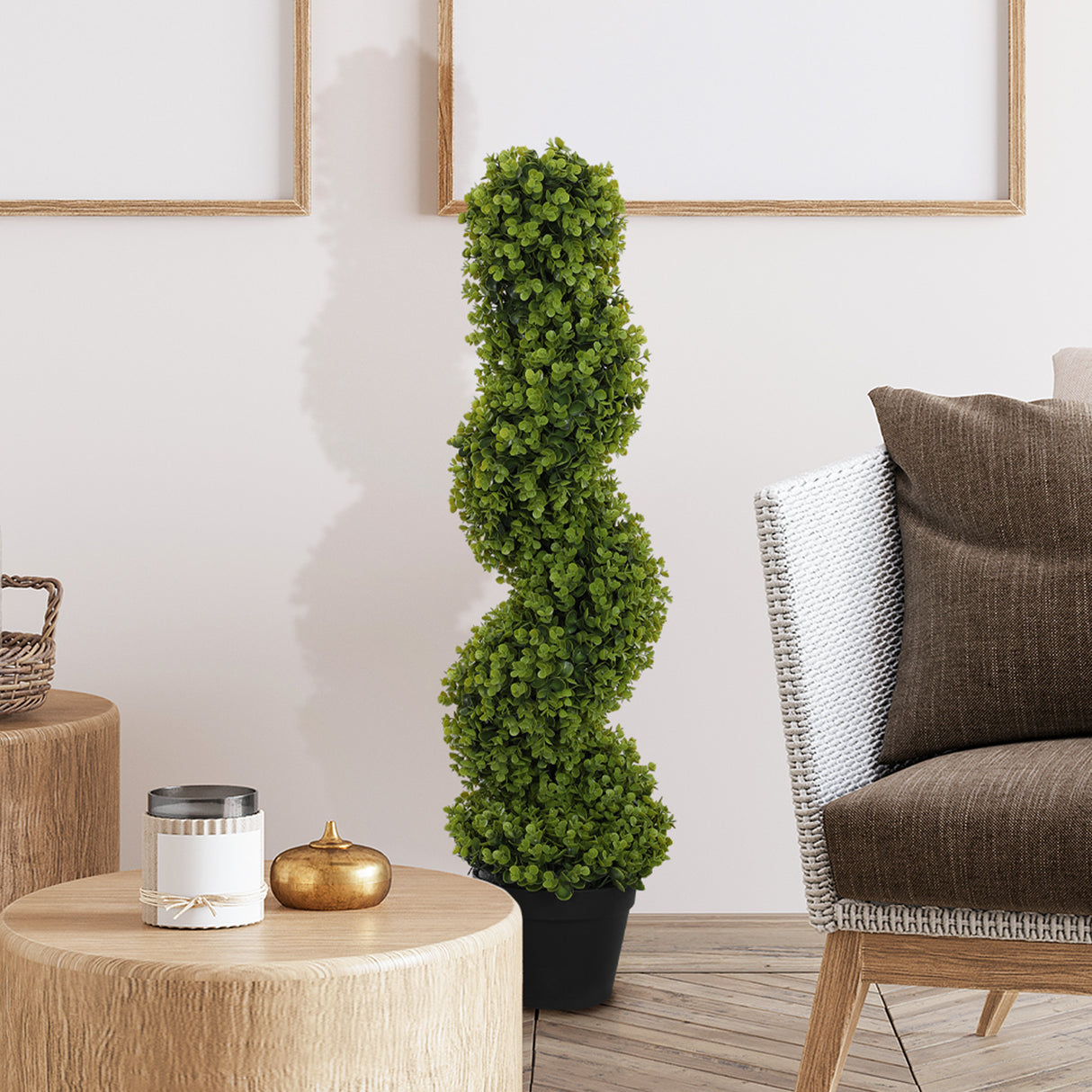 easycomfort easycomfort pianta finta di eucalipto a spirale con vaso incluso per interno ed esterno altezza 90 cm verde