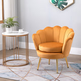 easycomfort easycomfort poltrona a conchiglia poltroncina vintage poltroncina da camera e salotto design elegante con schienale alto 76x67x74cm giallo ean 8055776910246