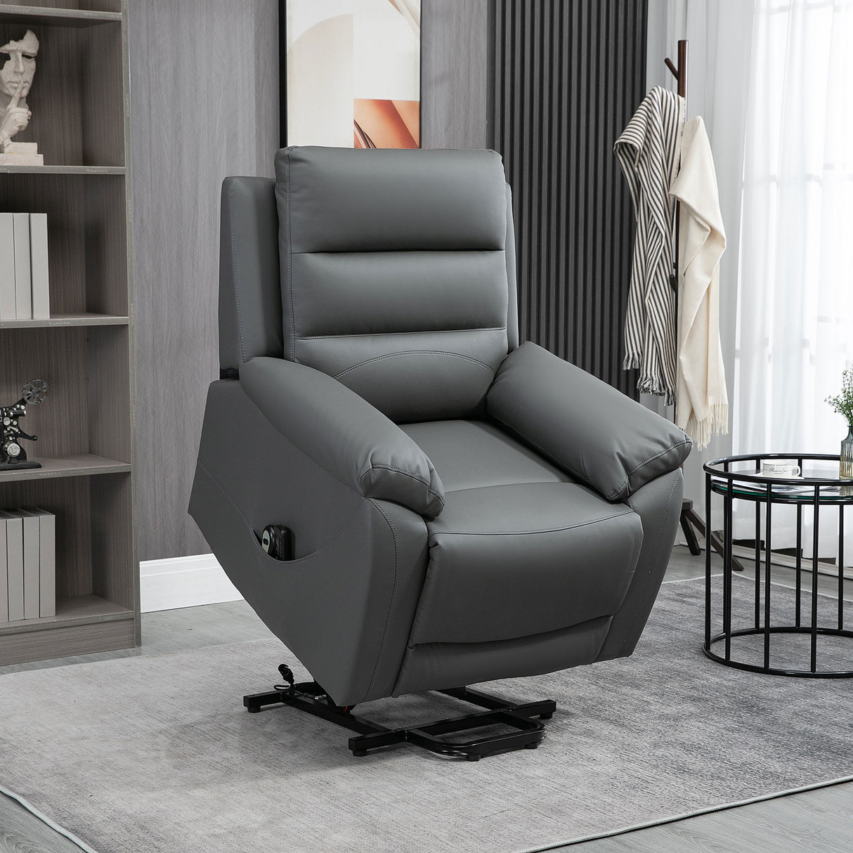 easycomfort easycomfort poltrona alzapersona reclinabile fino a 135 con 8 punti massaggianti telecomando e poggiapiedi 91x86x101 cm