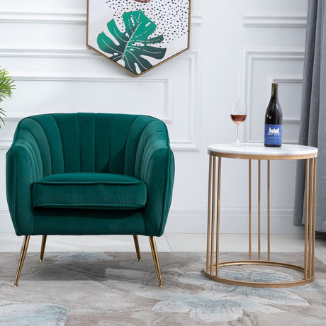 easycomfort easycomfort poltrona da salotto imbottita con braccioli e schienale design moderno gambe in metallo 71x72x73 cm verde ean 8055776915777