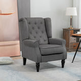 easycomfort easycomfort poltrona da salotto stile francese con gambe in legno e cuscini sfoderabili 74x86x102 cm grigio