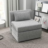 easycomfort easycomfort poltrona letto pieghevole da terra a 3 sezioni salvaspazio in tessuto 80x75x74 cm grigio