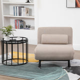 easycomfort easycomfort poltrona letto singolo poltrona con materasso e cuscino imbottito sfoderabili schienale regolabile 90 180 e telaio in metallo 75x70x75 cm beige ean 8055776911885