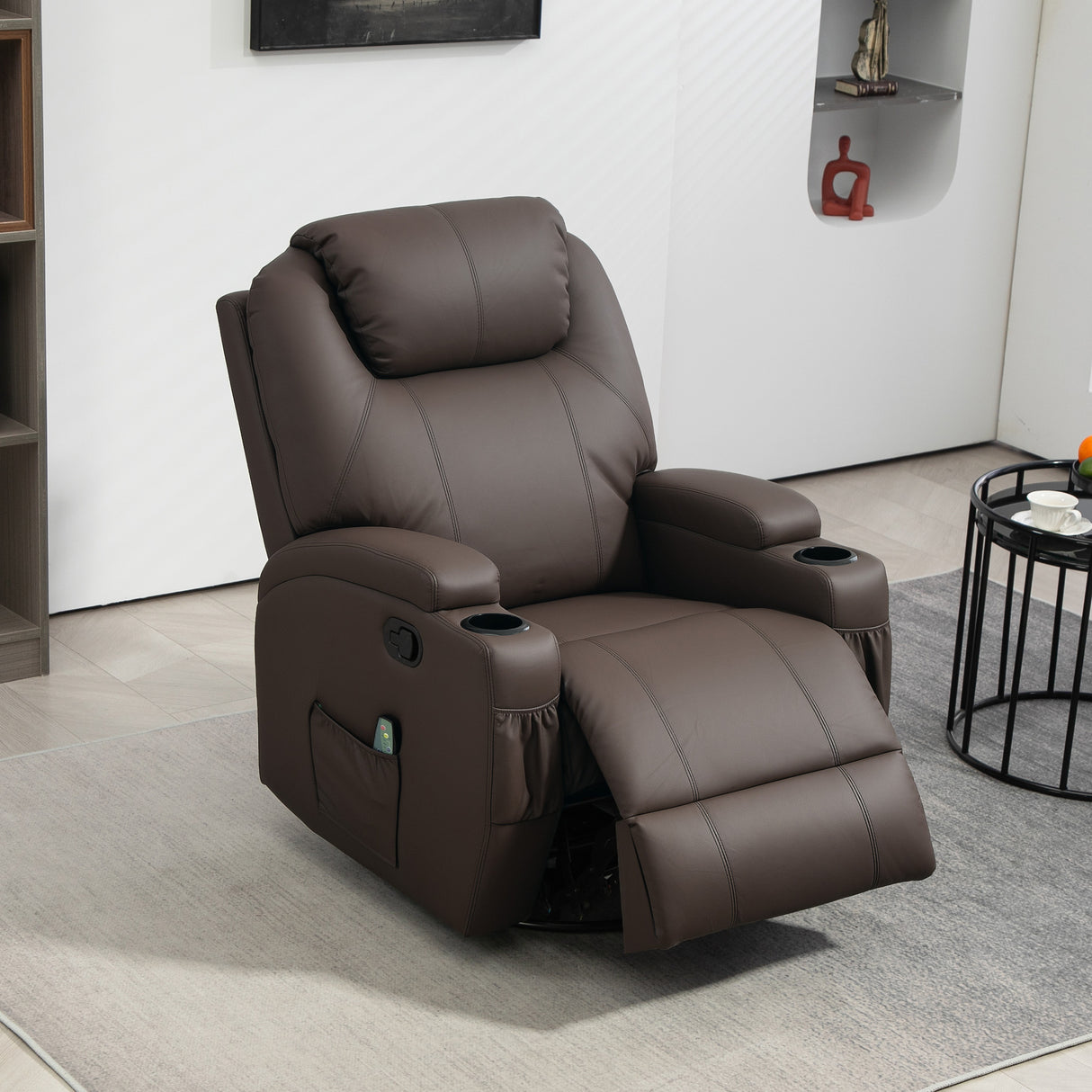 easycomfort easycomfort poltrona massaggiante reclinabile con 8 punti massaggio e 5 modalita 84x92x109cm marrone scuro
