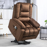 easycomfort easycomfort poltrona relax alzapersona reclinabile massaggiante e riscaldata in velluto marrone