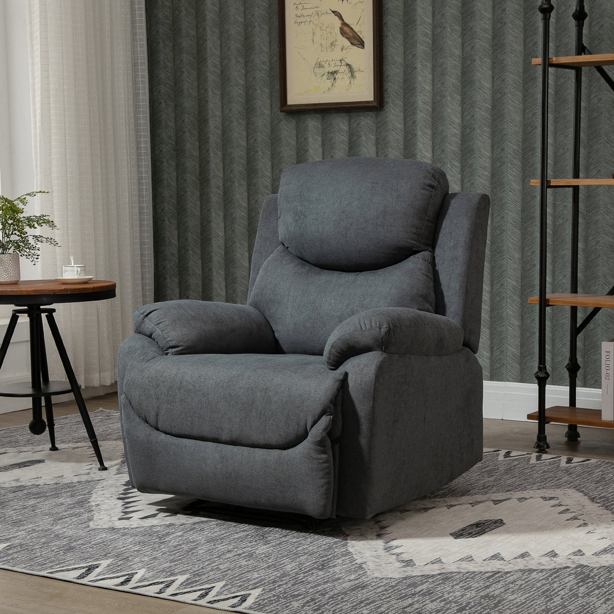 easycomfort easycomfort poltrona relax manuale ergonomica in tessuto poltrona reclinabile a 150 e poggiapiedi per casa e ufficio 93x88x102cm grigio scuro ean 8055776913636