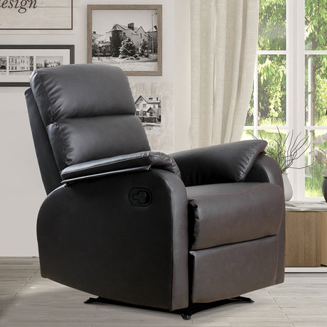 easycomfort easycomfort poltrona relax per interni reclinabile manualmente con cuscino imbottito in pelle pu e acciaio 75x82x99 cm marrone ean 8055776912493