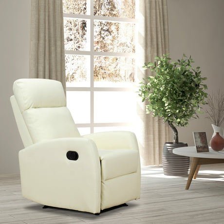 easycomfort easycomfort poltrona relax reclinabile 165 con poggiapiedi regolabile ergonomica in pelle pu 65 92 100cm crema ean 8055776911489