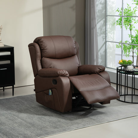 easycomfort easycomfort poltrona relax reclinabile con 8 punti massaggianti riscaldanti e poggiapiedi 97x92x104 cm marrone