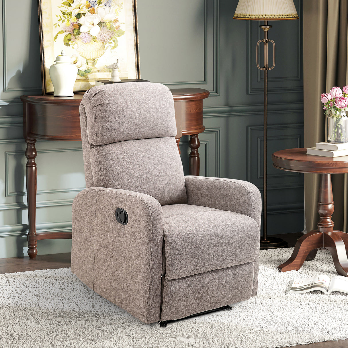 easycomfort easycomfort poltrona relax reclinabile fino a 168 con poggiapiedi 67x83x107 cm grigia