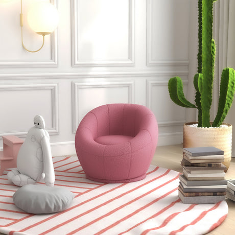 easycomfort easycomfort poltroncina mini moderna in peluche con imbottitura spessa 60x56x48cm rosa