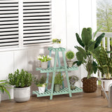easycomfort easycomfort portapiante a 3 livelli in legno di abete per interni ed esterni 76x26x76 cm verde chiaro