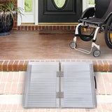 easycomfort easycomfort rampa per sedia a rotelle pieghevole in alluminio con bordi esterni 61x74x5 cm argento