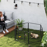 easycomfort easycomfort recinto per cani a 6 pannelli modulabili da 80x1 5x60 cm in acciaio nero con porta di ingresso