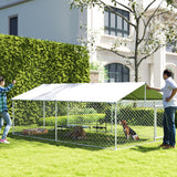 easycomfort easycomfort recinto per cani grandi fino 30kg per esterno con tetto impermeabile e anti uv 4x2 3x1 5m argento