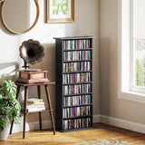 easycomfort easycomfort scaffale porta cd con 6 ripiani regolabili capacita di 360 cd185 dvd 58x24x124 5 cm nero