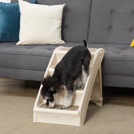 easycomfort easycomfort scaletta per cani pieghevole con 4 gradini antiscivolo per animali fino 10kg beige