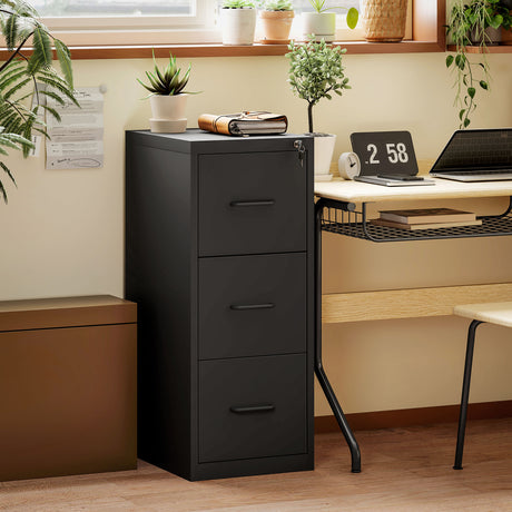 easycomfort easycomfort schedario portadocumenti minimal a 3 cassetti con barra regolabile in acciaio 36 5x46 2x99 cm nero
