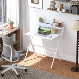 easycomfort easycomfort scrivania pieghevole con ripiano per monitor 81 5x62x86 5 cm bianco