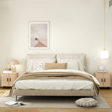 easycomfort easycomfort set 2 comodini in stile nordico con ripiano a 2 livelli in legno e acciaio 48x40x48 cm nero e rovere