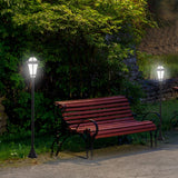 easycomfort easycomfort set 2 lampioni solari per giardino con 2 led e accensione automatica nero