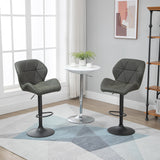 easycomfort easycomfort set 2 sgabelli da bar con altezza regolabile base in metallo e seduta in finta pelle sgabelli con schienale e poggiapiedi 51 5x57 5x93 114 5 cm verde militare