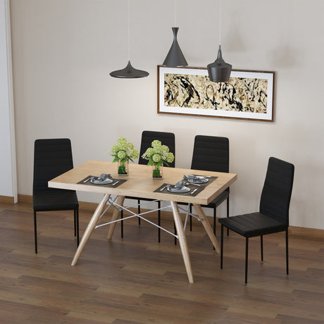 easycomfort easycomfort set 4 sedie imbottite per soggiorno o sala da pranzo sedie da cucina moderne in metallo e tessuto nero
