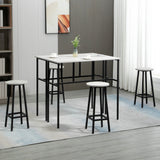 easycomfort easycomfort set da bar 6 pezzi con 4 sgabelli da bar e 2 tavoli alti in legno truciolato e acciaio per cucina e soggiorno grigio