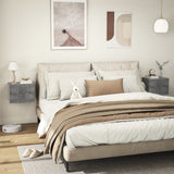 easycomfort easycomfort set di 2 comodini sospesi con 2 cassetti moderni e salvaspazio 40x29x30 cm grigio cemento
