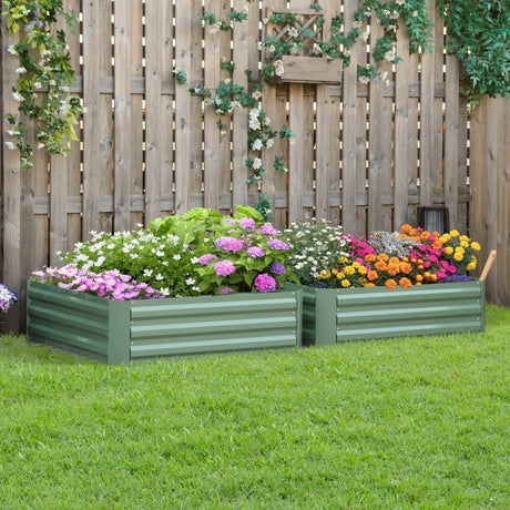 easycomfort easycomfort set di 2 letti per orto rialzati in acciaio zincato per piante e ortaggi 100x100x30cm