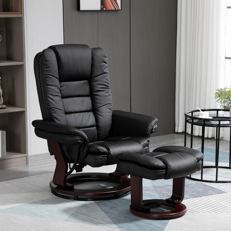 easycomfort easycomfort set poltrona relax e pouf poggiapiedi girevole a 360 e reclinabile similpelle pu