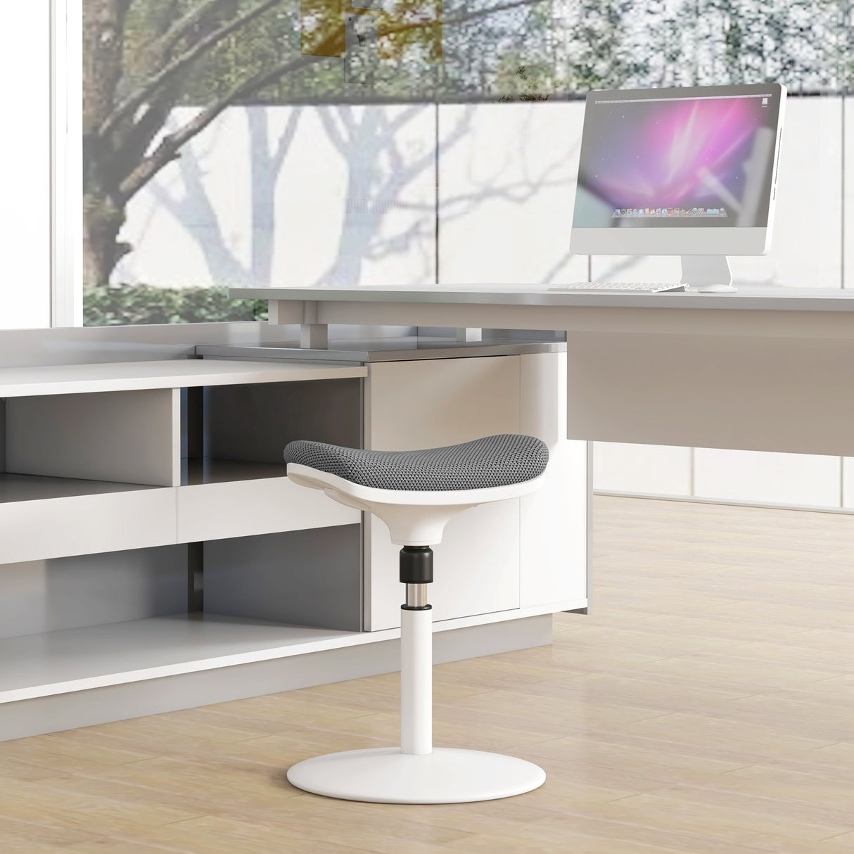 easycomfort easycomfort sgabello ergonomico e imbottito ad altezza regolabile con inclinazione a 5 41 5x41 5x51 5 71 5 cm grigio