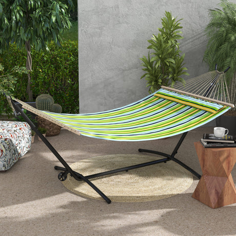 easycomfort easycomfort supporto per amaca da 330 cm max con 6 fori e rotelle in metallo 290x120x115 cm nero