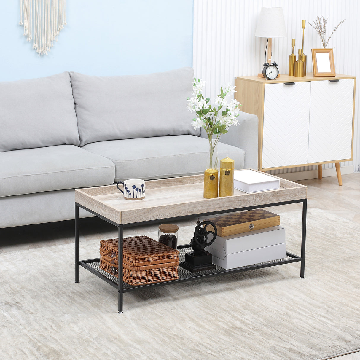 immagine-2-easycomfort-easycomfort-tavolino-da-salotto-basso-a-2-livelli-con-bordo-rialzato-in-mdf-e-metallo-100x50x46-5-cm-color-legno