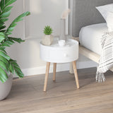 easycomfort easycomfort tavolino da salotto moderno in legno tavolino rotondo con cassetto tavolino da caffe per soggiorno e camera bianco ean 8054111846318