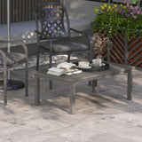 easycomfort easycomfort tavolino per esterni rettangolare in alluminio effetto legno 100x60cm marrone