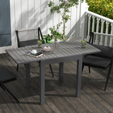 easycomfort easycomfort tavolo da giardino allungabile per 4 6 persone con piano a doghe in alluminio 81162x80x75 cm grigio