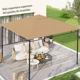easycomfort easycomfort tetto di ricambio per gazebo 3x3m in poliestere con prese daria e fori di drenaggio beige