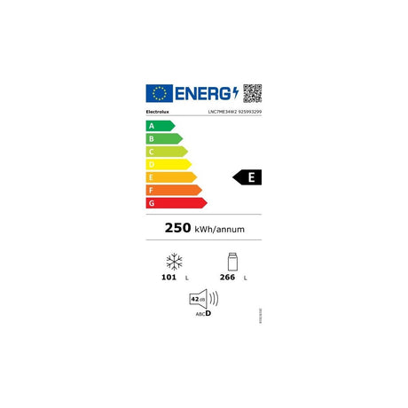 frigorifero combinato electrolux lnc7me34w2 266 lt customflex twintech classe e
