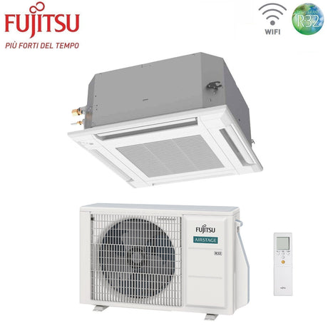 fujitsu condizionatore a cassetta fujitsu kv 24000 btu auxg24kvla r 32 wi fi optional con griglia e telecomando