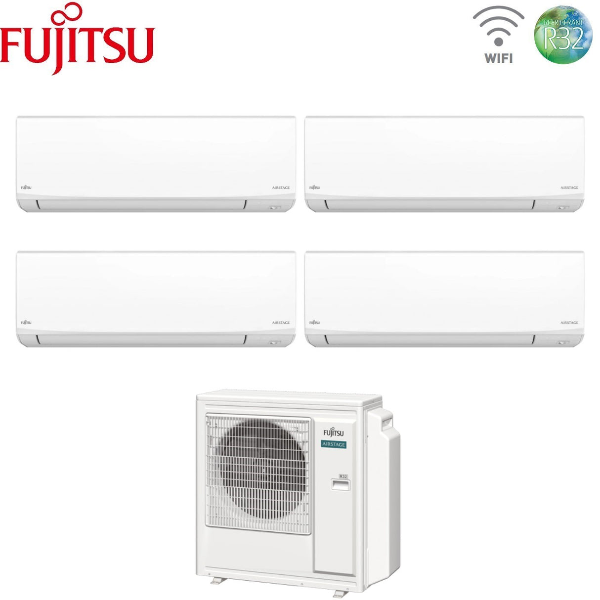 fujitsu condizionatore quadri split fujitsu kj white 7121414 con aoeg30kbta4 r 32 wi fi integrato