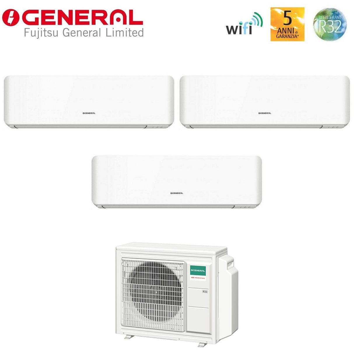 general fujitsu condizionatore trial split general fujitsu standard km 7912 con aohg18kbta3 r 32 wi fi integrato