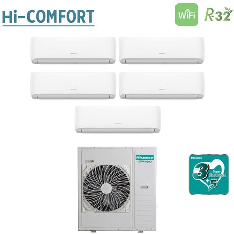 hisense climatizzatore condizionatore hisense penta split inverter serie hi comfort 99121212 con 5amw125u4rta r 32 wi fi integrato 90009000120001200012000