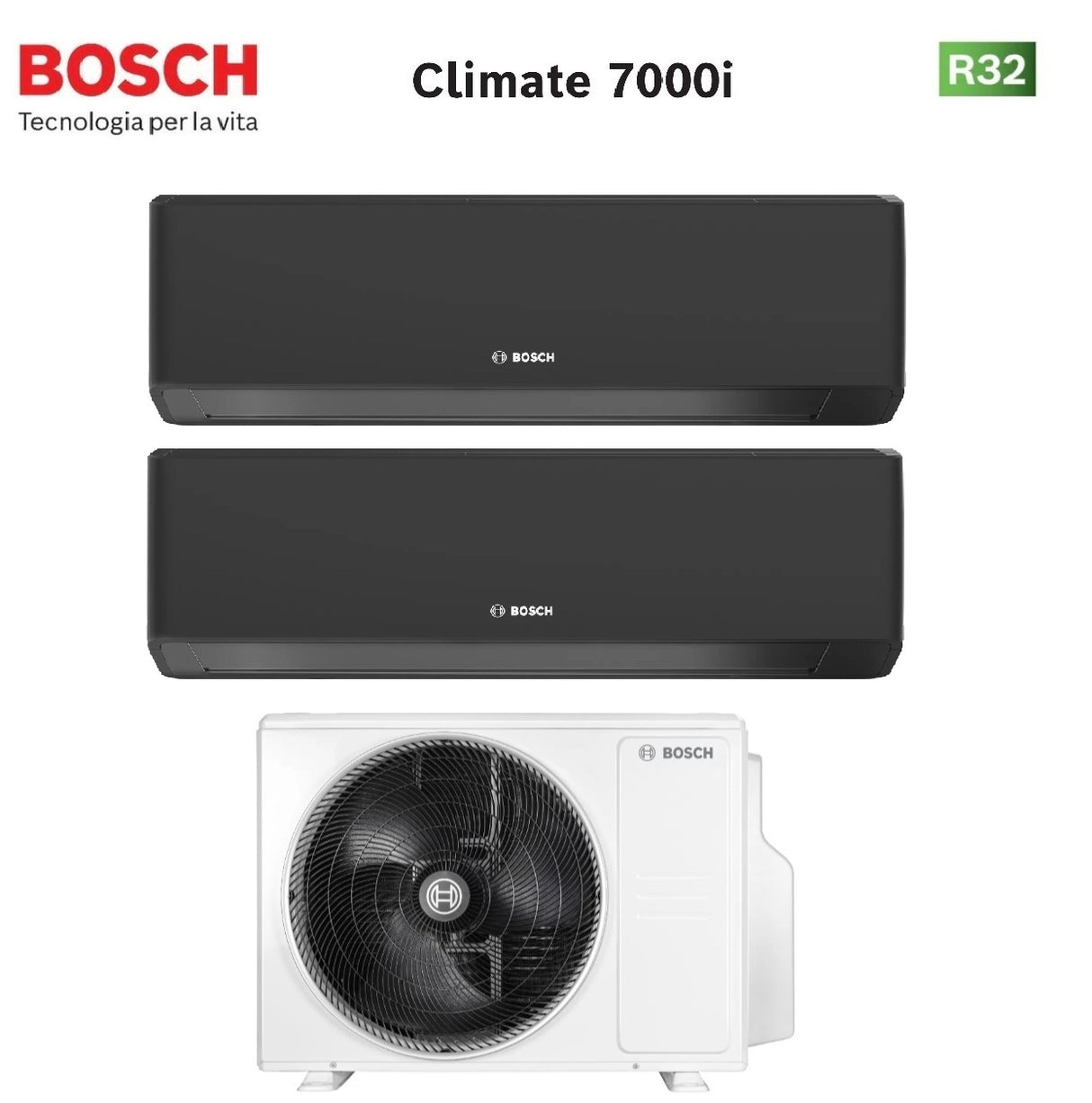 junkers bosch condizionatore dual split bosch climate 7000i black 712 con 5000m 532 e r 32 wi fi integrato