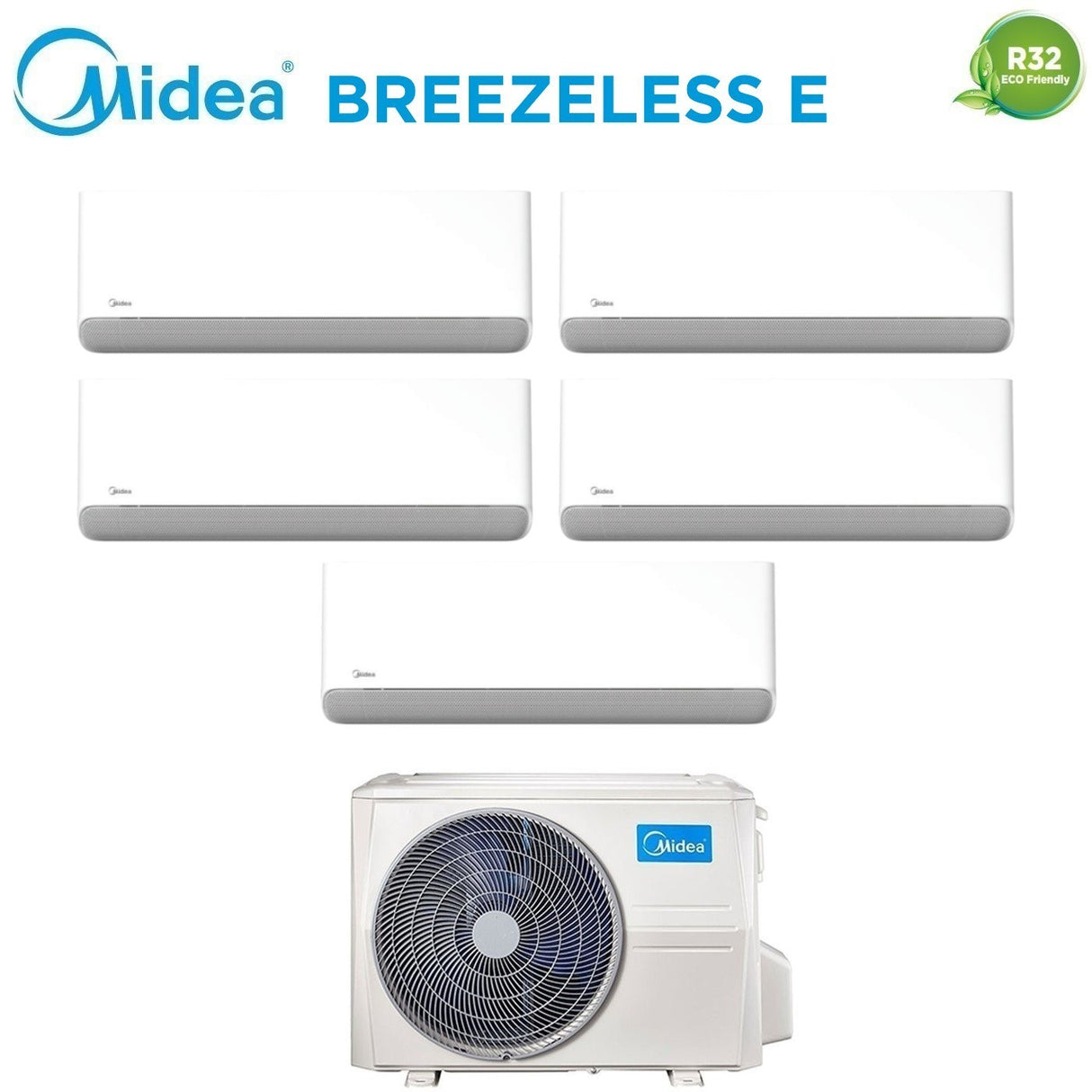 midea condizionatore penta split midea breezeless e 99999 con m5oe 42hfn8 q r 32 wi fi integrato