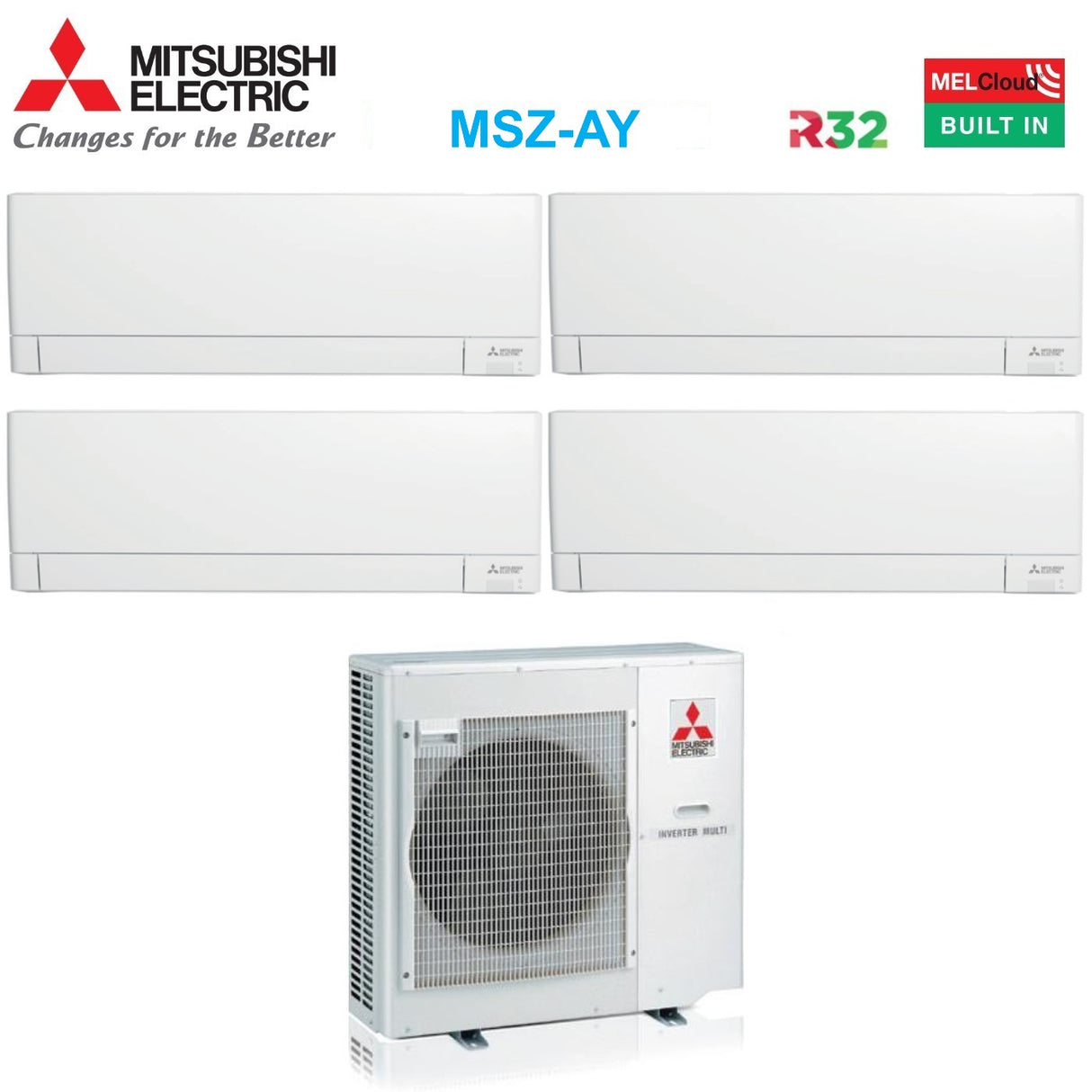 mitsubishi electric condizionatore penta split mitsubishi electric msz ay 799912 con mxz 5f102vf r 32 wi fi integrato