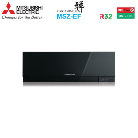 mitsubishi electric unita interna a parete mitsubishi electric kirigamine zen black 15000 btu msz ef42vgks r 32 wi fi integrato ean 8851492793114