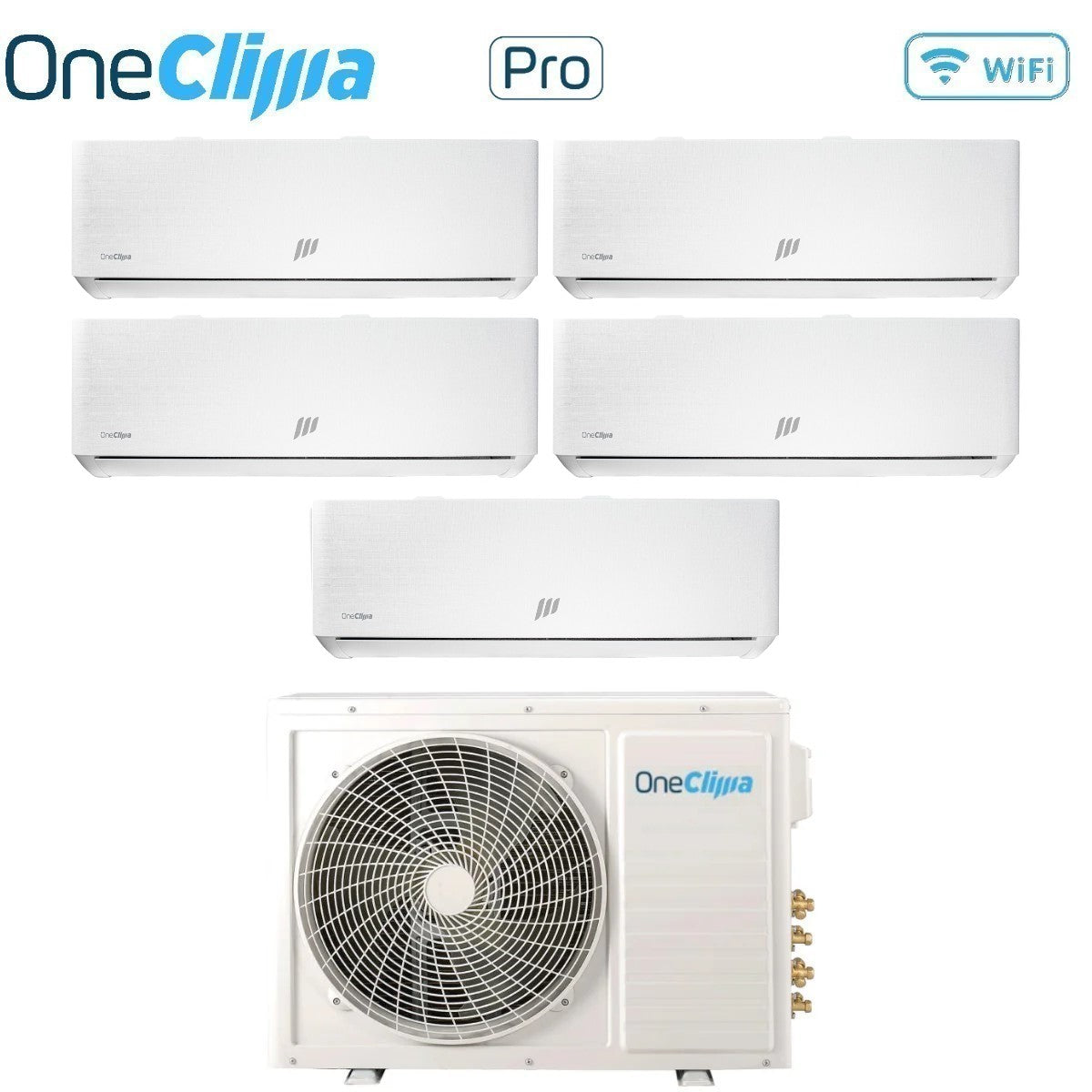 oneclima condizionatore penta split oneclima ultra 912121212 con mlt42x5y24 r 32 wi fi integrato pannello telato