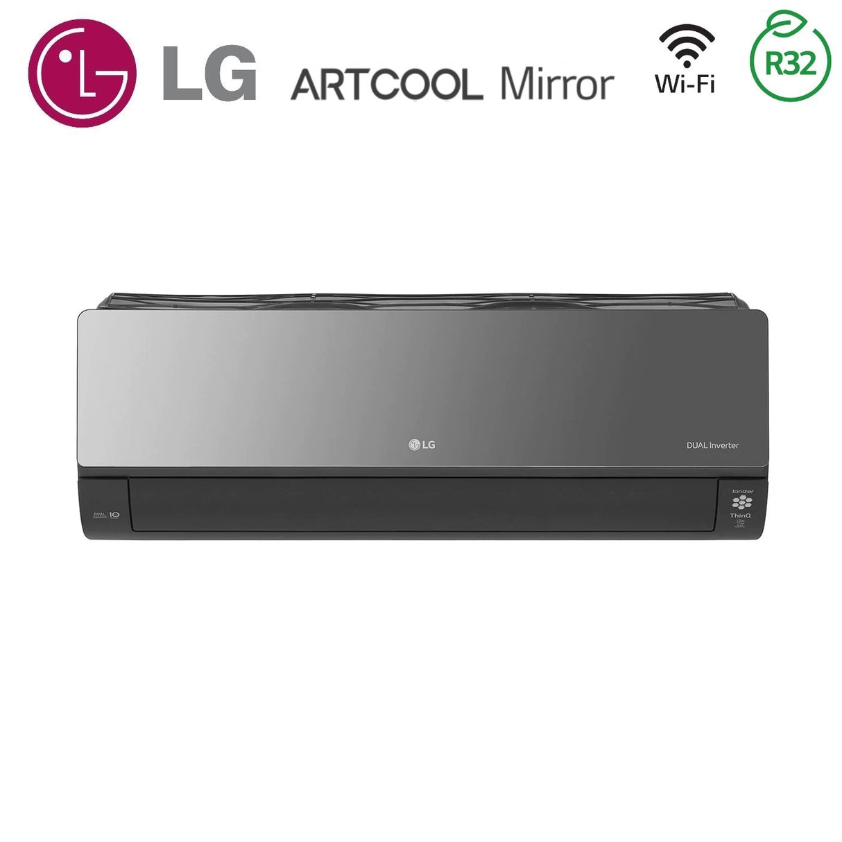 unita interna a parete lg artcool mirror 12000 btu ac12bk.nsj r 32 wi fi integrato uv nano voice control