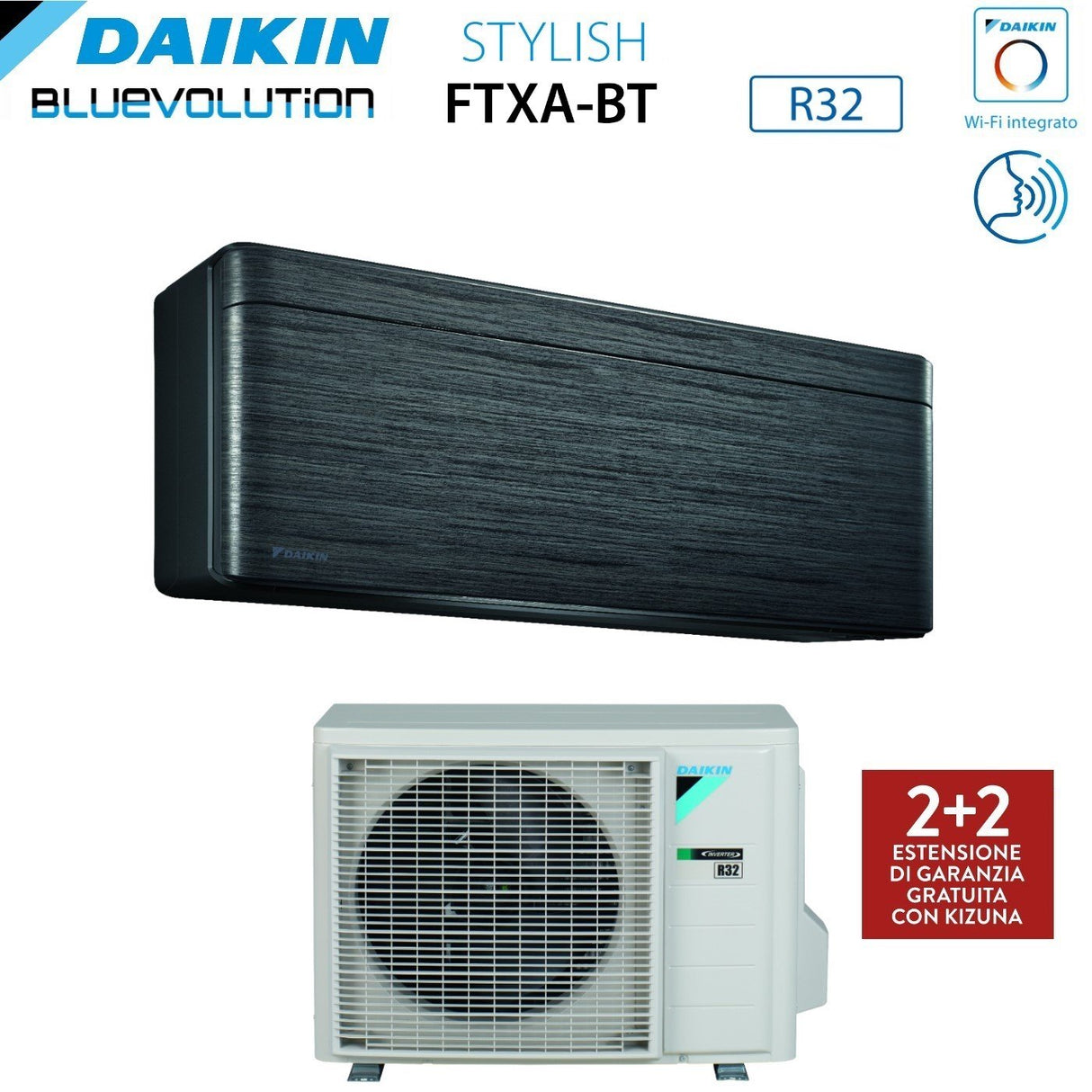 climatizzatore condizionatore daikin bluevolution inverter serie stylish blackwood 15000 btu ftxa42at r 32 wi fi classe a__ nero new 2018